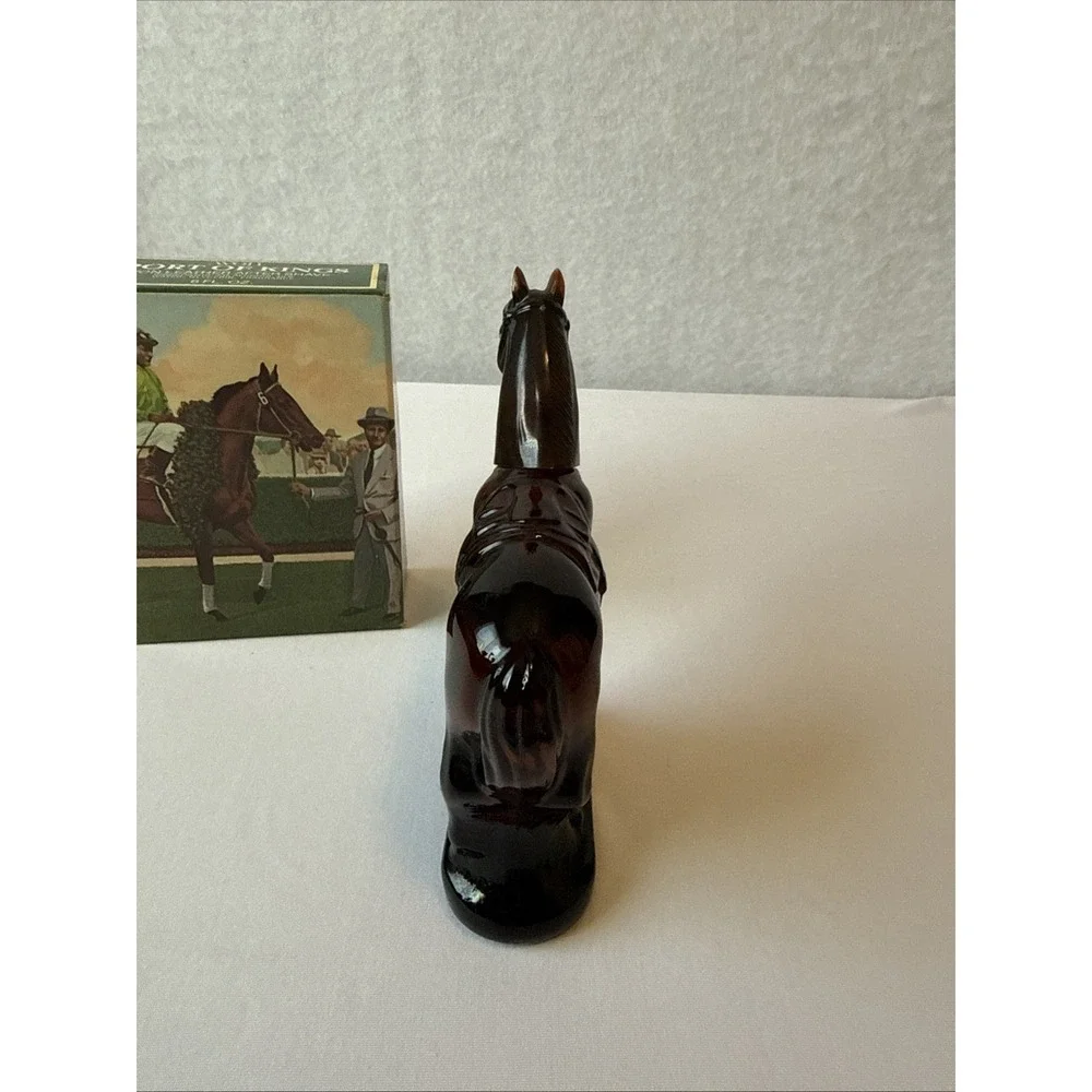 Vintage Avon Sport of Kings Leather After Shave Horse Decanter Full With Box